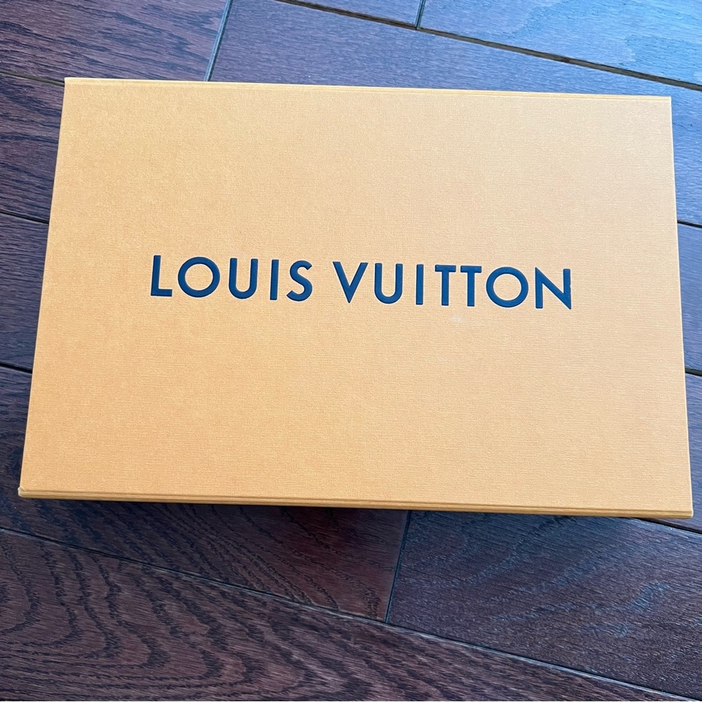 Louis Vuitton Orange Box with Bold Navy Logo